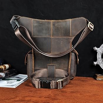 Amazon.com | Le'aokuu Mens Leather Messenger Shoulder Bag